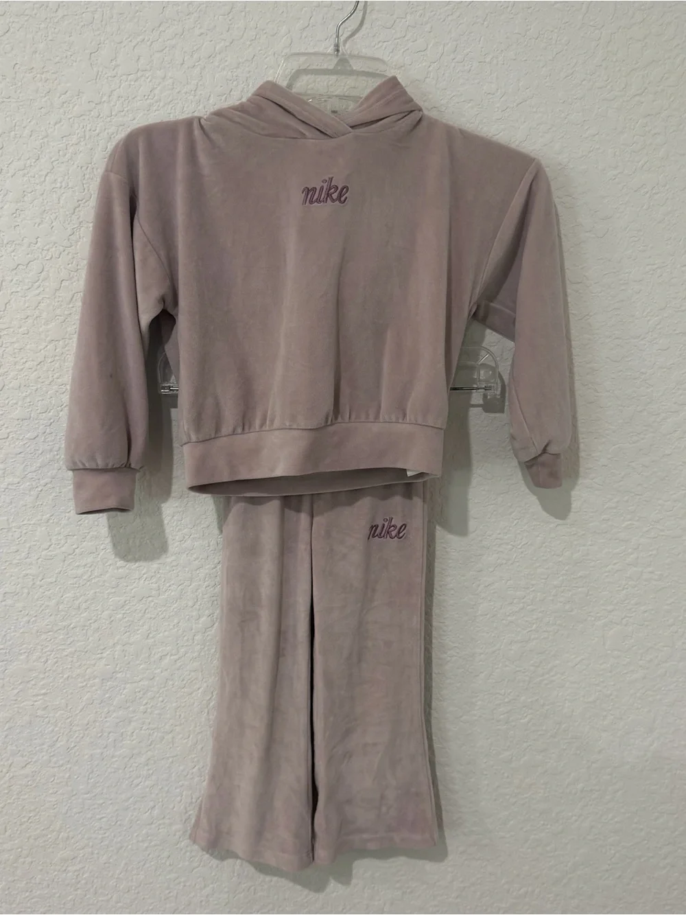 Nike Kids Velour Hoodie & Pants Set - Dusty Mauve